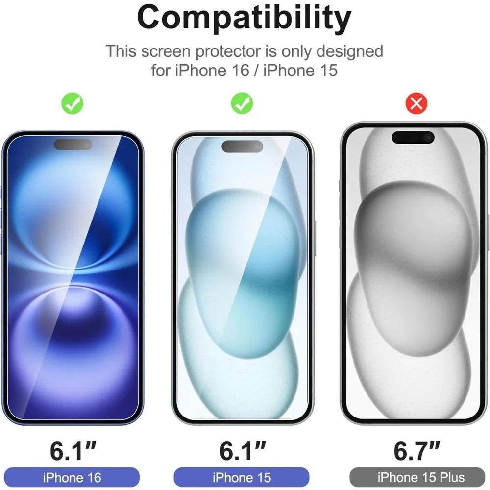 Black Tempered Glass Screen Protector for Cell Phones